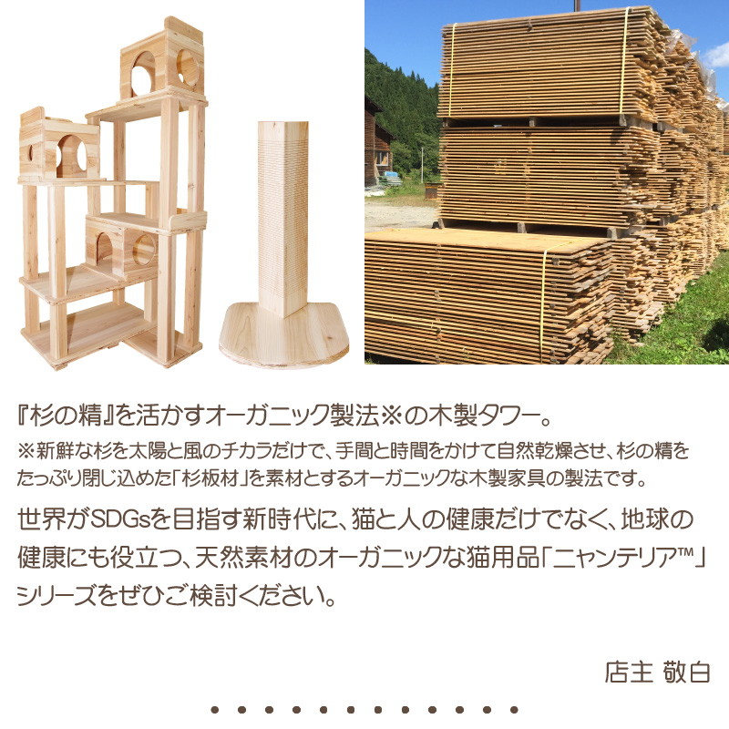 楽天市場】キャットタワー 木製 木 の 猫タワー ねこタワー