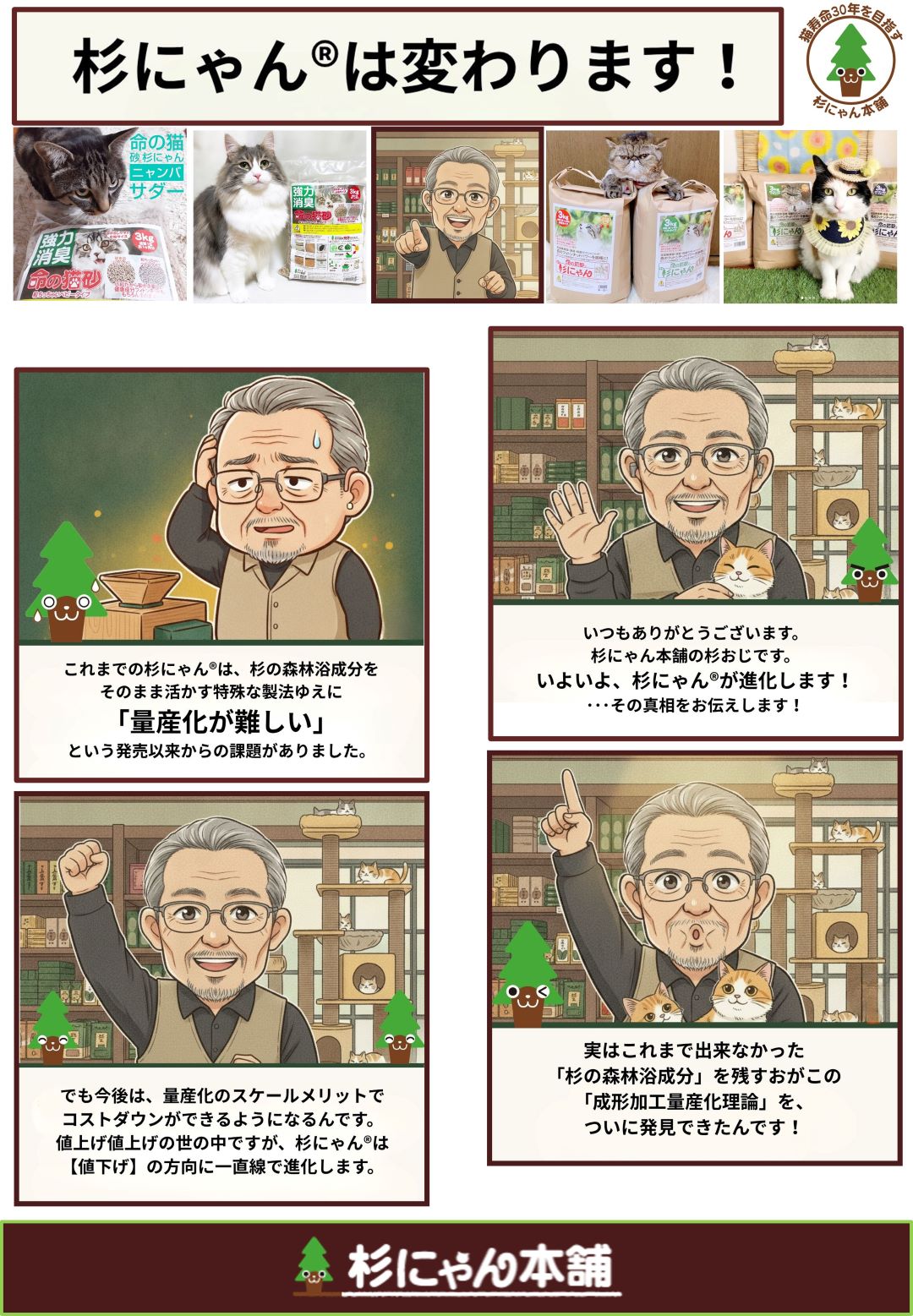 杉にゃん変わります4コマ漫画